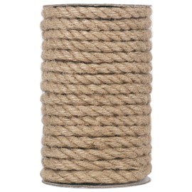 Vivifying Jute Rope, 50 Feet 8mm Natural Heavy Duty Twine for Crafts, Cat Scratch Post, Bundling and Hanging
