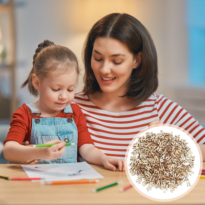 500 Pcs Wooden Letters,Wooden Letters for Crafts Wooden Alphabet Letters