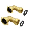 2 Pack Brass Garden Hose Elbow Connector, 90 Degree Solid