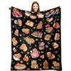 NieNeaNia Capybara Blanket Gifts Warm Flannel Capybara Themed Throw Blanket