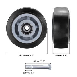 sourcing map 5 Inch Caster Wheels, Polymer on Steel Wheel with Strong Load-Bearing Capacity, for Commercial Warehouses, Black