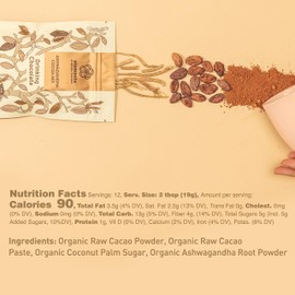 Elements Truffles Ashwagandha Dark Hot Chocolate -Heavy Metal Tested- All-Natural, Handmade, Dark Hot Chocolate Mix With Ecuadorian, Fair Trade, Organic Cacao Powder - Vegan Hot Cocoa Mix - 16 Oz