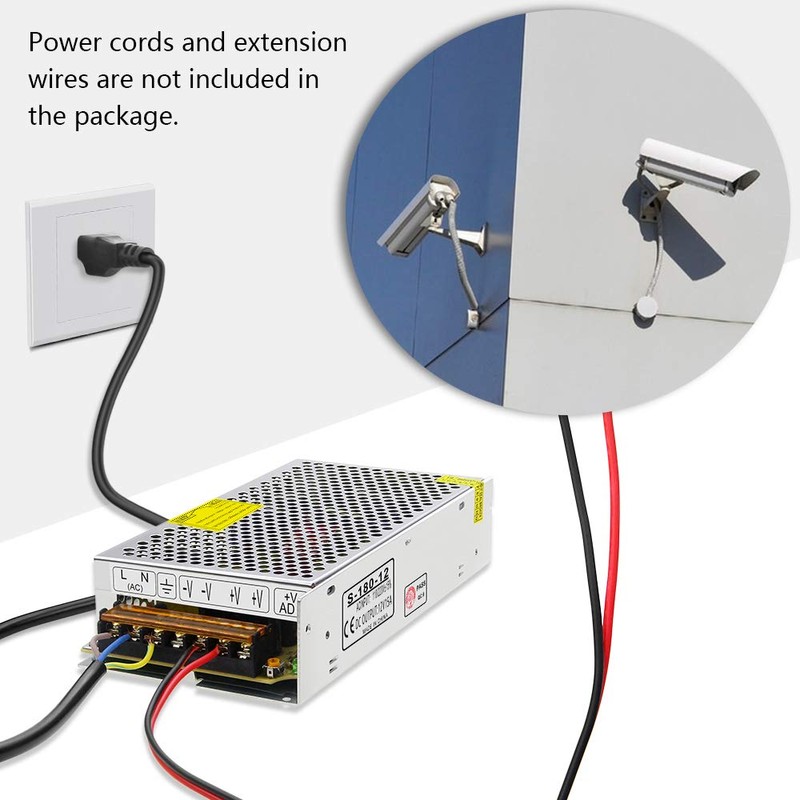 SHNITPWR 12V 15A 180W Power Supply Adapter 110V / 220V