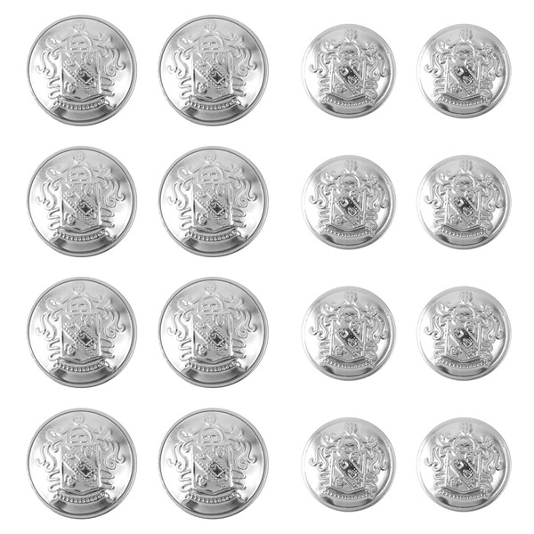 Teaaha Pack of 16 Large Buttons, Silver Buttons for Blazers