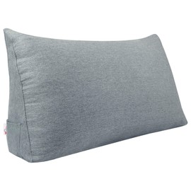 Daneey Headboard Wedge Pillow Dorm Headboard Twin XL Bed Wedge Pillow for Headboard Reading Pillow Adult Back Pillow for Sitting in Bed Wedge Pillow Headboard with Removable Gray Breathable Cover