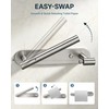 RARXTR Toilet Paper Holder Adhesive or Screw Stainless Steel Brushed