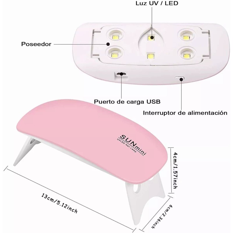 Zakulu Lámpara Secadora De Uñas Uv Led Portatil Kits De