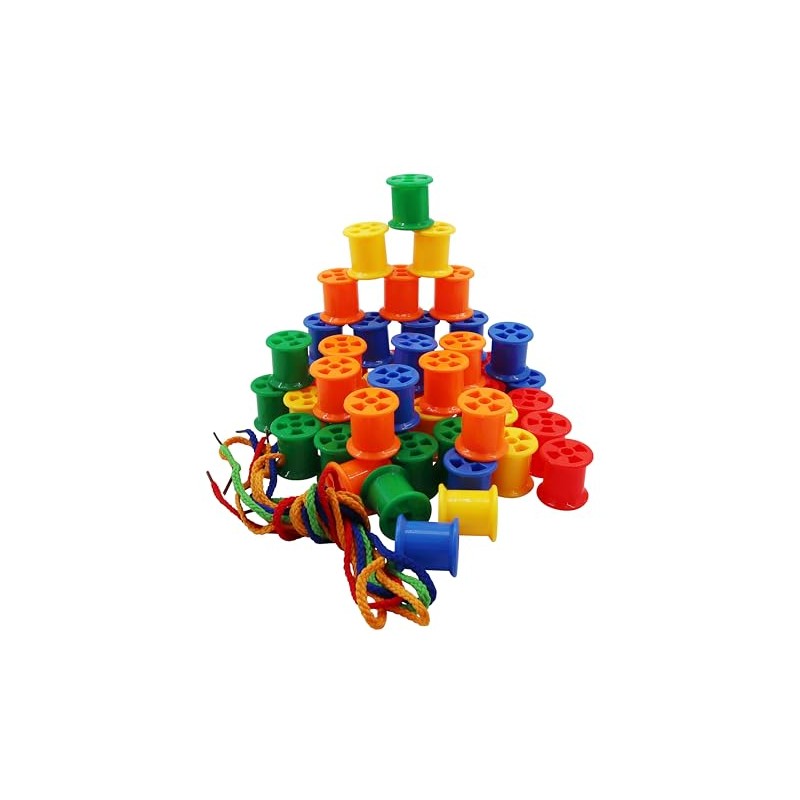 Colourful plastic cotton reels | Pack of 50 | Assorted