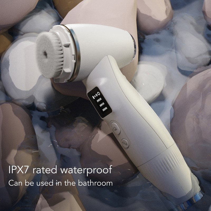 Facial Cleanser Massager LCD Display IPX7 Waterproof 3 Modes USB