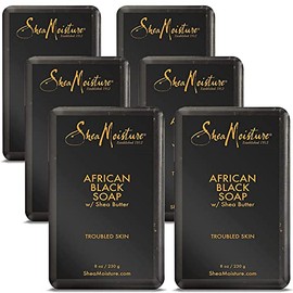 Shea Moisture African Black Soap Bar 8.0 Once. Pack of 6