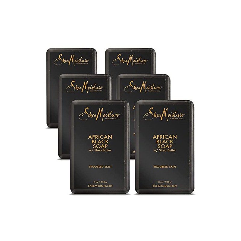 Shea Moisture African Black Soap Bar 8.0 Once. Pack of