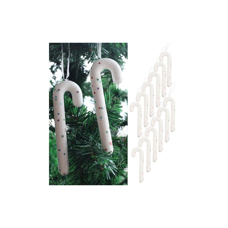 Herzwild 12 x Christmas Tree Decorations Candy Canes for Hanging