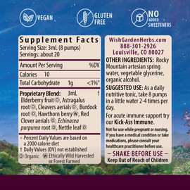 WishGarden Herbs Daily Immune Builder with Black Elderberry & Astragalus - Daily Immune Support Formula for Adults, Herbal Immune System Booster with Elderberries, 2oz