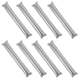 COMICFS 40 PCS Thicken Bam Bam Thunder Sticks Cheering Sticks Metallic Foil Cheerleading Cheering Sticks for Sports Cheers Ball Dance Basketball Football Noisemakers (Metallic Foil- Silver)