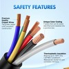 Nilight - 50050R 7-Way Trailer Plug Socket Extension Cable 3FT