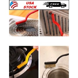 Unbranded 3Pcs Wire Brush Set - Stainless Steel, Nylon, Brass Bristles for Cleaning & Rust - 3 packs