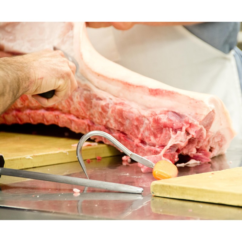 Cutlery Mania Stainless Steel Meat Hooks | Orange Plastic Handle