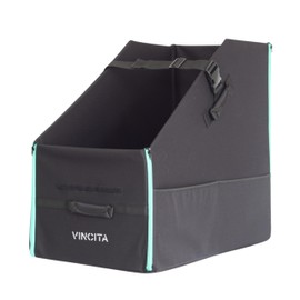 Keeper Box 2.0 for Folding Bicycle - Folding Bike Storage Solution - Suitable For Bike - Keep The Bike Vertical In The Car Trunk To Save Space (Black with green zipper 2.0, For 20" Folding Bikes)