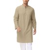 LVCBL Kaftan Mens Linen Long Sleeve Thobe Abaya Lounge Robes