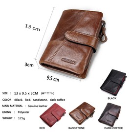 Contacts Herren Geldbörse Echtes Leder-Geschäft Bifold Trifold Mappen-Kartenhalter-Münzen-Tasche Braun