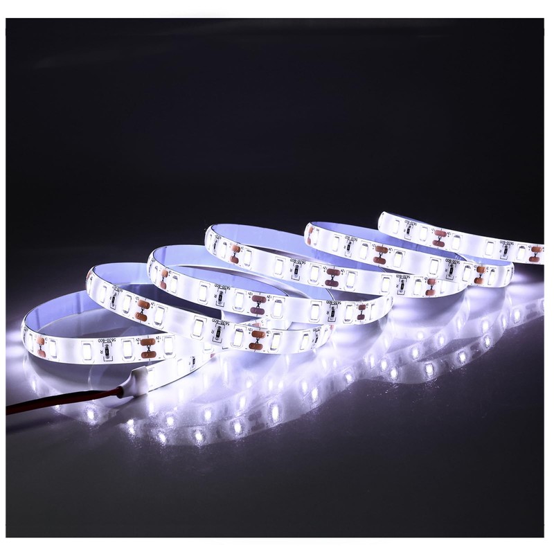 Tesfish 12V LED Strip, 2M SMD 5630 White 6000K LED