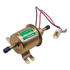 JDLLONG 12V Electric Fuel Pump Kit Universal Low Pressure Transfer Inline for Lawn Mower Engine 3-6PSI HEP-02A Gold Gas Diesel Fuel Transfer Pump