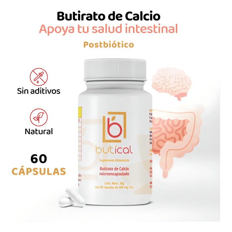 Butical Butirato Calcio 60caps 500mg Prebiotico Posbiotic Sabor