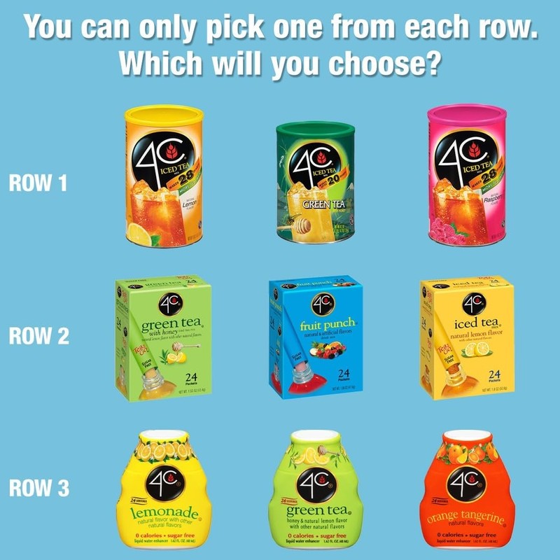 4C Powder Drink Mix Packets, Fruit Punch 1 Pack, 24