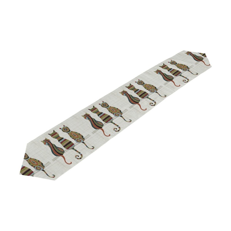 Naanle Naanle Kitten Cat Long Table Runner 13x90 Inch, Abstract