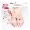 Beavorty 48 Pack Short Square Red Glitter Fake Nails French