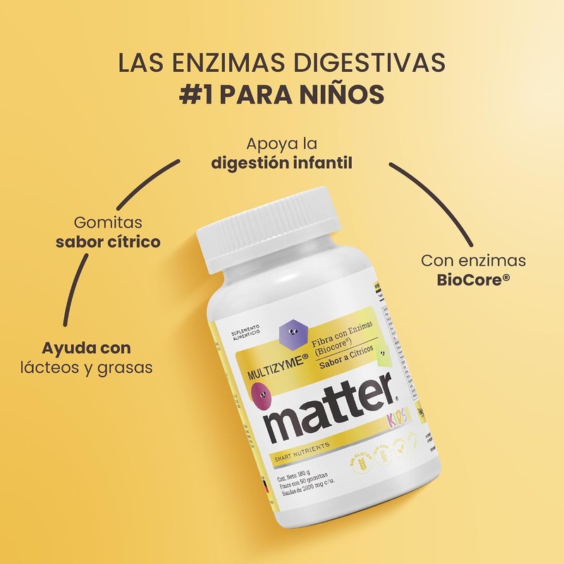 Matter Multizyme Kids, Suplemento con Enzimas Digestivas BioCore Optimum Complete