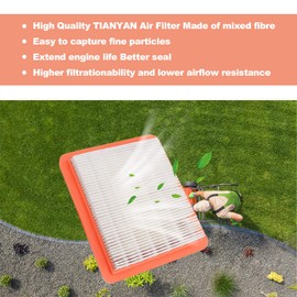 TIANYAN 17211-Z8B-901 Air Filter for Honda GCV160LAO GCV190LA GC190LA HRR216 HRB216 HRB217 HRC216 HRS216 HRT216 HRZ216 HRX217 EB2800I EG2800I Generator Lawn Mower Air (2 pcs)