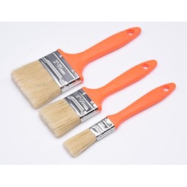 Edward Tools 3 Piece Paint Brush Set for Walls – Oil and Latex Paint Boiled Bristles, Plastic Handles – 1", 2", 3" Sizes - Reusable or Disposable