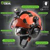 GREEN DEVIL Hard Hat Safety Helmet with Rechargeable Headlamp Light