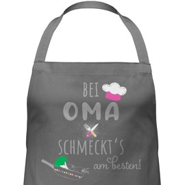 Shirtracer - Apron - Women's 1 - Kitchen Apron with Grandma schmeckts am Besten I Grandma Gift Cooking Apron I Cooking Apron Grandma I Grandma Kitchen Apron I Christmas Gift for Grandma I Grandma I