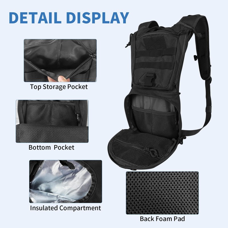 SMONT Tactical Molle Water Backpack Hydration Backpack Running Backpack Lightweight