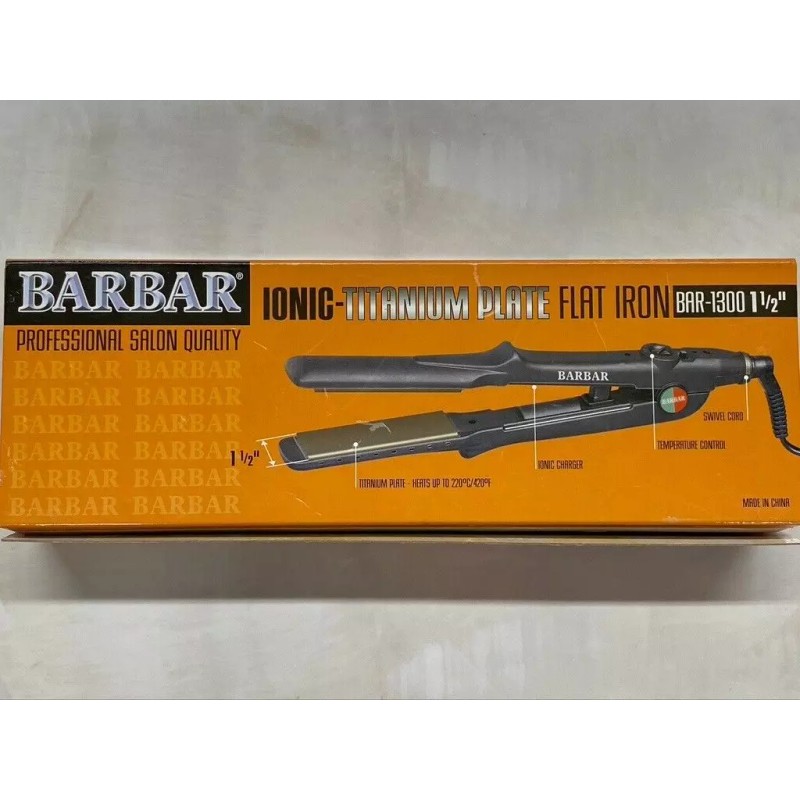 BARBAR PROFESSIONAL FLAT IRON, IONIC, TITANIUM PLATE IONIC BAR 1300