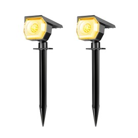 Peasur 2 Pack Solar Spot Lights Outdoor, Solar Spotlights Outdoor Waterproof 2-in-1 Auto On/Off Solar Landscape Lighting for Outside Yard Wall Garden Pathway(Warm White)