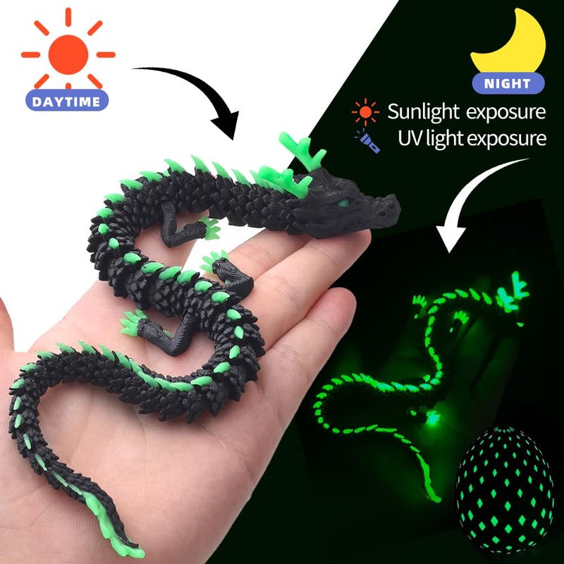3D Printed Dragon Eggs with Dragon Inside,3D Printed Fidget Animals,Glow