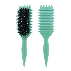 Cepillo Para Cabello Rizado Para Mujeres con Cerdas Suaves, Cepillos para el Cabello, Aplicable al Cabello Rizado y Similar a La Ola (Azul)
