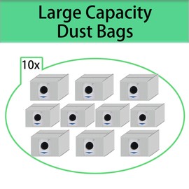 10 Pack Replacement Disposable Dust Bag Compatible with ECOVACS DEEBOT T20 Omni / T20e Omni Robot Vacuum Bags (Activated Carbon Upgrade)
