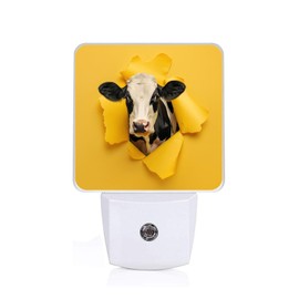 EMXION Milk Cow Night Light,Nightlight Plug into Wall,LED Lamp，Suitable for Bedrooms,Kitchens,Toilets,Etc.Auto Sensor Dusk to Dawn,Energy-Saving