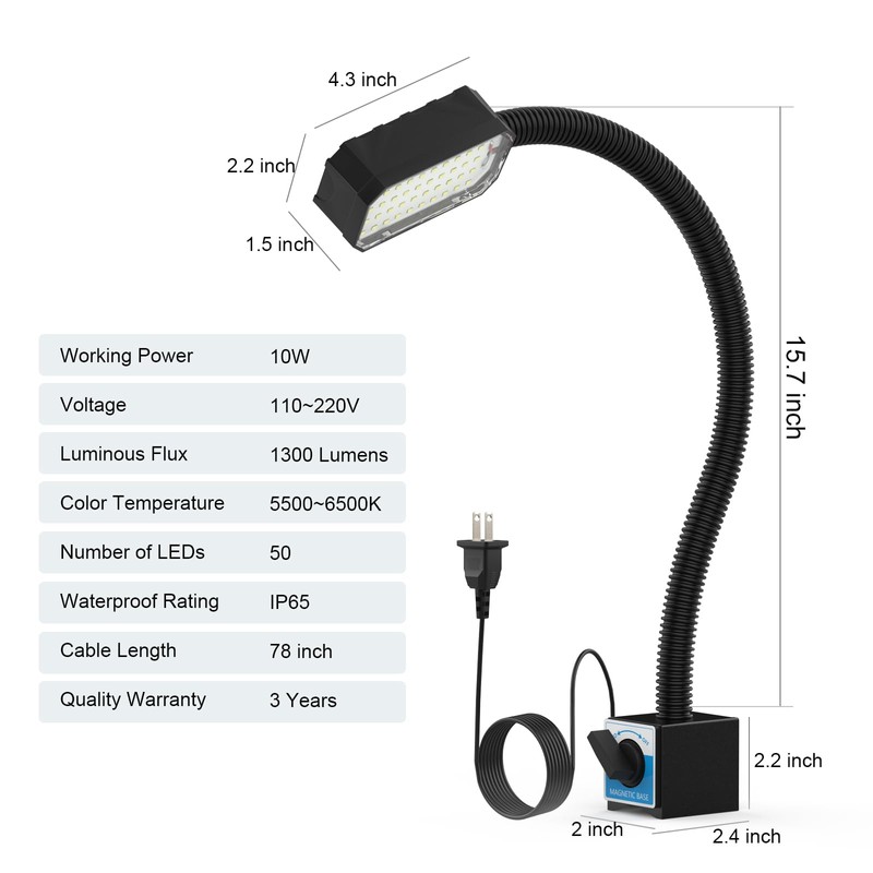 Magnetic Work Light, 1300 Lumens Led Machine Light with Strong