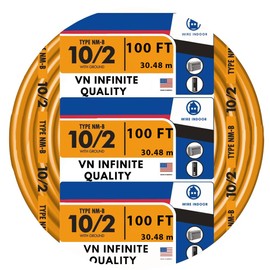 VN Infinite quality Solid Indoor 10/2 W/G NMB Cable Non-Mettallic Residential Indoor Wire 100 ft Coil