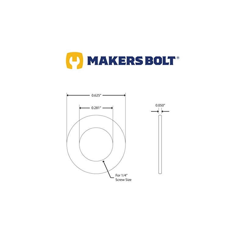 1/4" Stainless Washer (100 pack), 5/8" Outside Diameter, 18-8 (304)