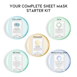 OOTD Hydrating Sheet Mask Starter Kit Paquete Variado Para El Cuidado De La Piel, Seca, Ance, Piel Sensible, Mascarilla Facial Vegana Coreana Para... 
