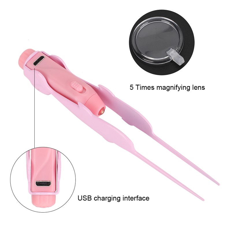 Ear Cleaning Tool Set USB Rechargeable Ear Cleaner Tweezers with
