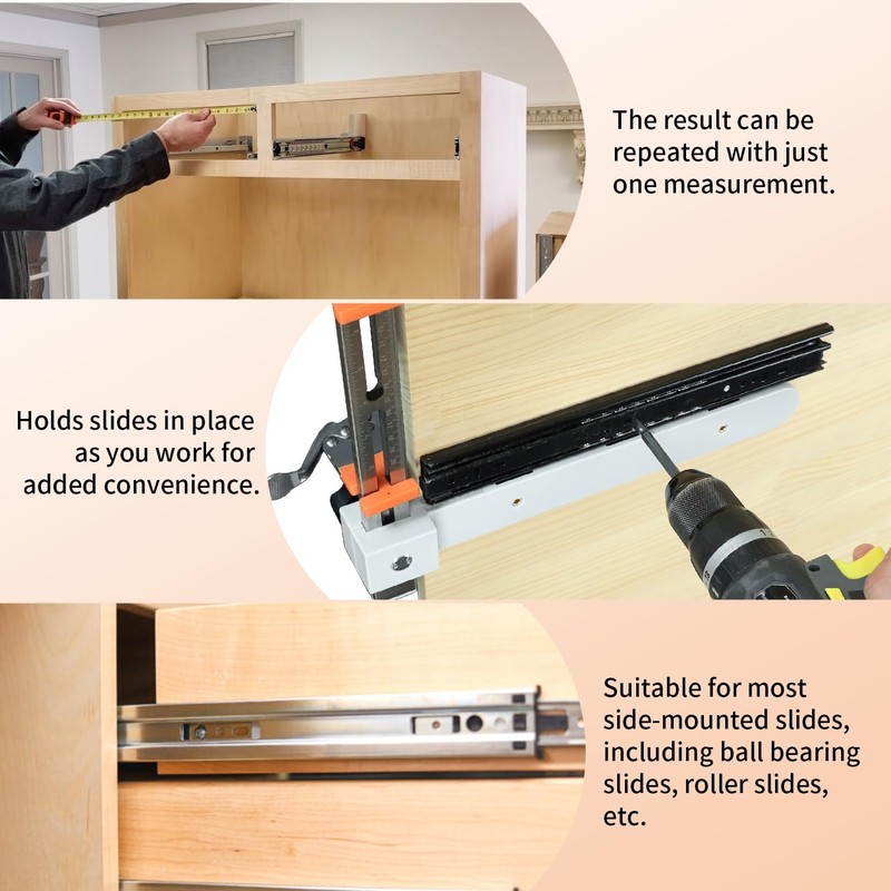 RUITOOL Drawer Slide Jig with Toggle Clamp & Magnetic Arm