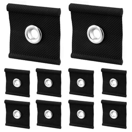 QWORK® Pack of 10 Piping Eyelets for Piping Rail 5/6 mm - 7/8 mm, Camping Piping Strips Accessories - 50 x 50 mm