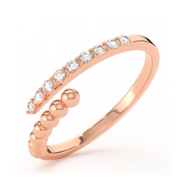 THIORA Women's Ring - 'Bora Brilliance' | Premium Stainless Steel | Balls & Stones | Flexible Size | Cubic Zirconia | Finger Jewellery, Stainless Steel